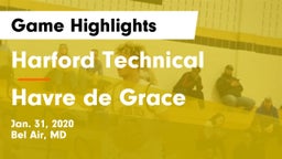 Harford Technical  vs Havre de Grace  Game Highlights - Jan. 31, 2020