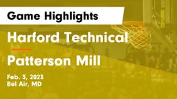 Harford Technical  vs Patterson Mill  Game Highlights - Feb. 3, 2023