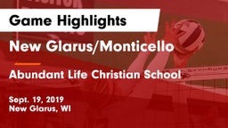 New Glarus/Monticello  vs Abundant Life Christian School Game Highlights - Sept. 19, 2019