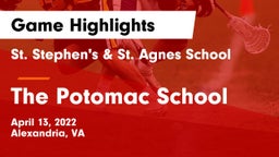 St. Stephen's & St. Agnes School vs The Potomac School Game Highlights - April 13, 2022