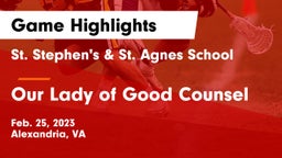 St. Stephen's & St. Agnes School vs Our Lady of Good Counsel  Game Highlights - Feb. 25, 2023