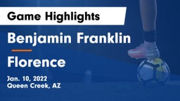 Benjamin Franklin  vs Florence  Game Highlights - Jan. 10, 2022