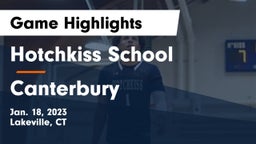 Hotchkiss School vs Canterbury  Game Highlights - Jan. 18, 2023