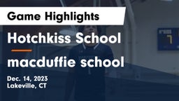 Hotchkiss School vs macduffie school Game Highlights - Dec. 14, 2023