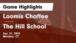 Loomis Chaffee vs The Hill School Game Highlights - Jan. 21, 2024