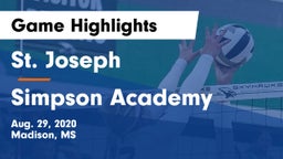 St. Joseph vs Simpson Academy Game Highlights - Aug. 29, 2020