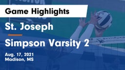 St. Joseph vs Simpson Varsity 2 Game Highlights - Aug. 17, 2021