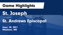 St. Joseph vs St. Andrews Episcopal  Game Highlights - Sept. 28, 2021