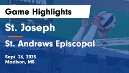 St. Joseph vs St. Andrews Episcopal  Game Highlights - Sept. 26, 2023