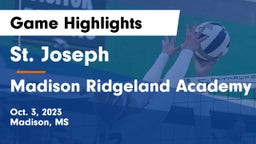 St. Joseph vs Madison Ridgeland Academy Game Highlights - Oct. 3, 2023