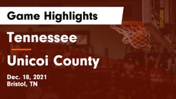 Tennessee  vs Unicoi County  Game Highlights - Dec. 18, 2021