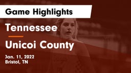 Tennessee  vs Unicoi County  Game Highlights - Jan. 11, 2022