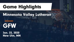 Minnesota Valley Lutheran  vs GFW  Game Highlights - Jan. 23, 2020