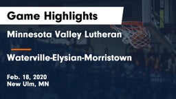 Minnesota Valley Lutheran  vs Waterville-Elysian-Morristown  Game Highlights - Feb. 18, 2020