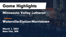 Minnesota Valley Lutheran  vs Waterville-Elysian-Morristown  Game Highlights - March 1, 2024