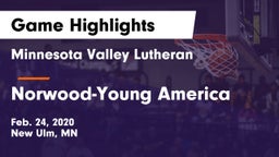Minnesota Valley Lutheran  vs Norwood-Young America  Game Highlights - Feb. 24, 2020