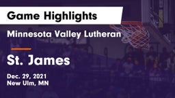 Minnesota Valley Lutheran  vs St. James  Game Highlights - Dec. 29, 2021