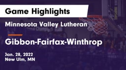 Minnesota Valley Lutheran  vs Gibbon-Fairfax-Winthrop  Game Highlights - Jan. 28, 2022