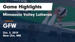 Minnesota Valley Lutheran  vs GFW  Game Highlights - Oct. 3, 2019