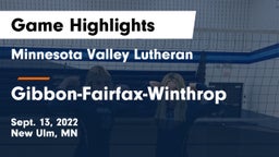 Minnesota Valley Lutheran  vs Gibbon-Fairfax-Winthrop  Game Highlights - Sept. 13, 2022