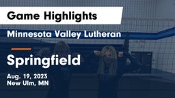 Minnesota Valley Lutheran  vs Springfield  Game Highlights - Aug. 19, 2023