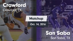 Matchup: Crawford  vs. San Saba  2016