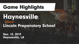 Haynesville  vs Lincoln Preparatory School Game Highlights - Dec. 13, 2019