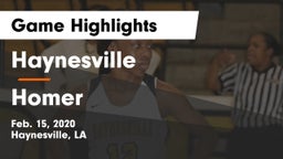Haynesville  vs Homer  Game Highlights - Feb. 15, 2020