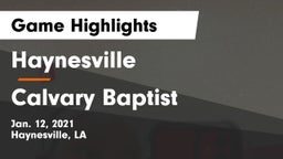 Haynesville  vs Calvary Baptist Game Highlights - Jan. 12, 2021