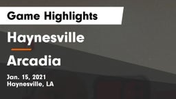 Haynesville  vs Arcadia  Game Highlights - Jan. 15, 2021