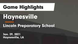 Haynesville  vs Lincoln Preparatory School Game Highlights - Jan. 29, 2021