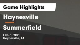 Haynesville  vs Summerfield  Game Highlights - Feb. 1, 2021