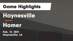 Haynesville  vs Homer  Game Highlights - Feb. 12, 2021