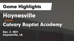 Haynesville  vs Calvary Baptist Academy  Game Highlights - Dec. 2, 2021
