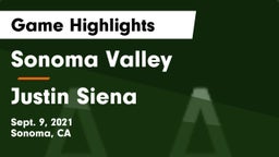 Sonoma Valley  vs Justin Siena Game Highlights - Sept. 9, 2021