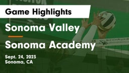 Sonoma Valley  vs Sonoma Academy Game Highlights - Sept. 24, 2023