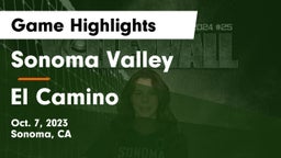 Sonoma Valley  vs El Camino Game Highlights - Oct. 7, 2023
