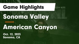 Sonoma Valley  vs American Canyon  Game Highlights - Oct. 12, 2023