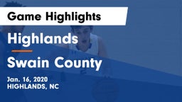 Highlands  vs Swain County  Game Highlights - Jan. 16, 2020