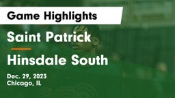 Saint Patrick  vs Hinsdale South  Game Highlights - Dec. 29, 2023