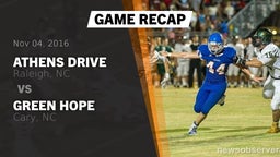 Recap: Athens Drive  vs. Green Hope  2016