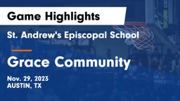 St. Andrew's Episcopal School vs Grace Community  Game Highlights - Nov. 29, 2023