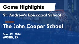 St. Andrew's Episcopal School vs The John Cooper School Game Highlights - Jan. 19, 2024