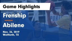 Frenship  vs Abilene  Game Highlights - Nov. 26, 2019