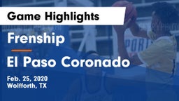 Frenship  vs El Paso Coronado Game Highlights - Feb. 25, 2020