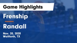 Frenship  vs Randall  Game Highlights - Nov. 20, 2020