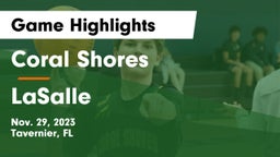 Coral Shores  vs LaSalle  Game Highlights - Nov. 29, 2023