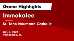 Immokalee  vs St. John Neumann Catholic  Game Highlights - Jan. 6, 2022