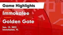 Immokalee  vs Golden Gate  Game Highlights - Jan. 13, 2022