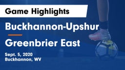 Buckhannon-Upshur  vs Greenbrier East  Game Highlights - Sept. 5, 2020